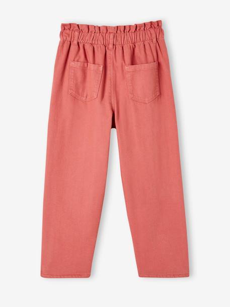 Paperbag-Style Trousers with Polar Fleece Lining for Girls night blue+old rose 