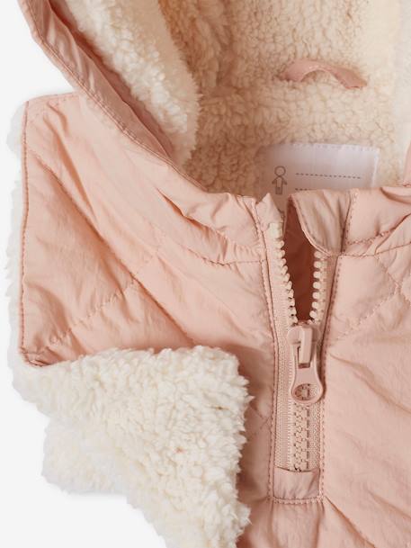 Padded Jacket with Removable Hood for Babies pale pink 