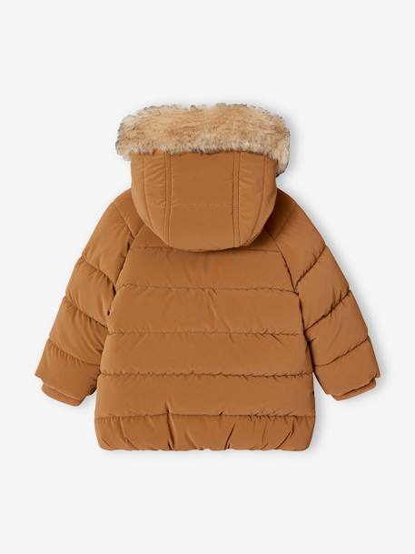 Lined Padded Jacket with Hood for Babies indigo+turmeric 