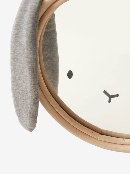 Rabbit Mirror in Fabric & Rattan marl grey 