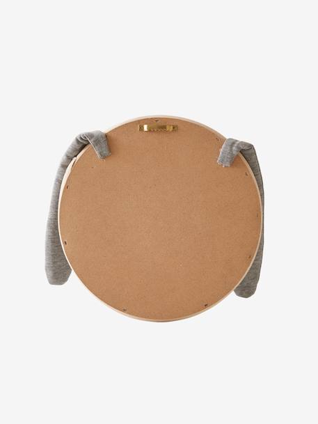 Rabbit Mirror in Fabric & Rattan marl grey 