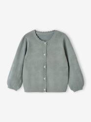 -Hearts Openwork Cardigan for Baby Girls