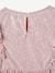 Occasion Wear Dress in Fancy Iridescent Fabric, for Girls pale pink+Shimmery Beige 