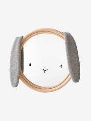 -Rabbit Mirror in Fabric & Rattan