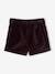 Fancy Shorts in Plain Velour, for Girls aubergine+navy blue+red 