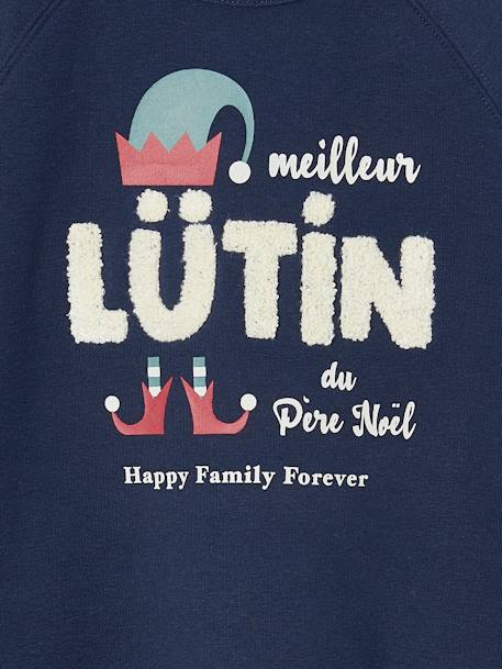 Christmas Special Sweatshirt, 'Happy Family Forever' Capsule Collection, for Children navy blue 