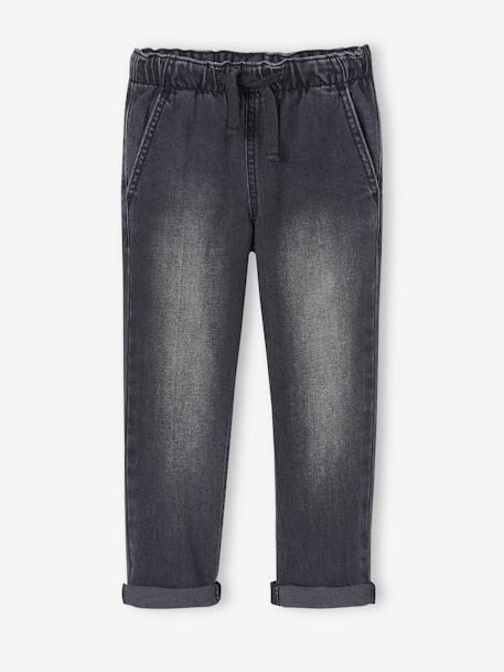 Wide Easy to Slip On Jeans for Boys bleached denim+denim grey+stone 