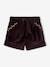 Fancy Shorts in Plain Velour, for Girls aubergine+navy blue+red 