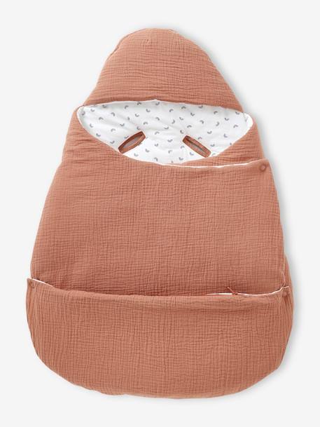 Transformable Baby Nest in Cotton Gauze Sage+terracotta 