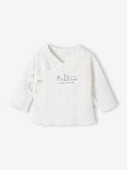 Baby-T-shirts & Roll Neck T-Shirts-T-Shirts-Wrap-Over Jacket in Organic Cotton for Newborn Baby