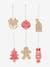 Set of 6 Christmas Hanging Decorations , Biscuit-Effect white 