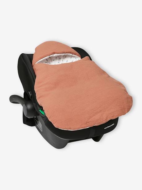 Transformable Baby Nest in Cotton Gauze Sage+terracotta 