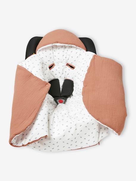 Transformable Baby Nest in Cotton Gauze Sage+terracotta 