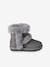 Water-Repellent Furry Boots with Zip for Girls brown+golden beige+grey 