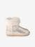 Water-Repellent Furry Boots with Zip for Girls brown+golden beige+grey 