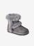 Water-Repellent Furry Boots with Zip for Girls brown+golden beige+grey 