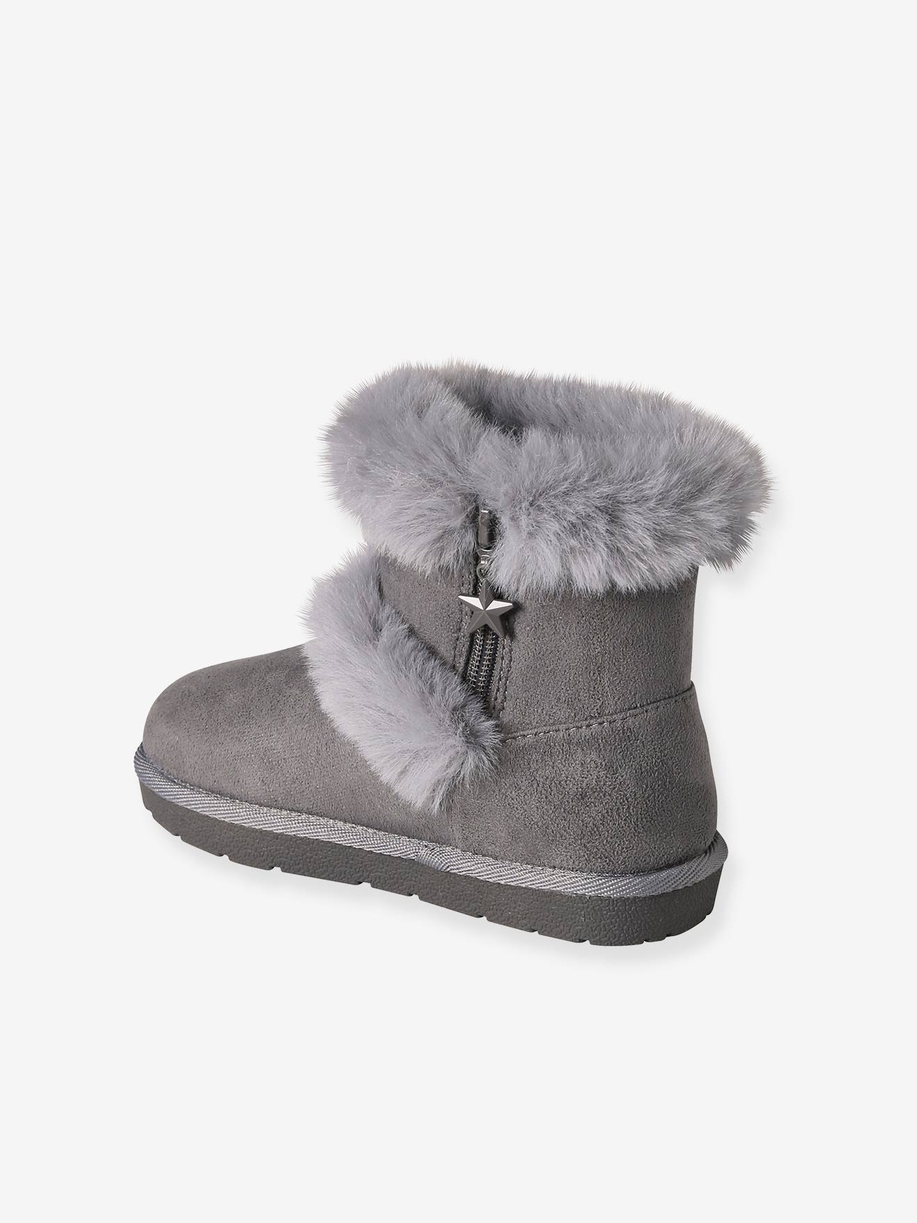 Gray on sale furry boots