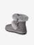 Water-Repellent Furry Boots with Zip for Girls brown+golden beige+grey 