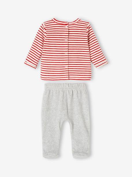 Christmas Velour Pyjamas for Babies marl grey 