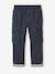 Easy to Slip-on Cargo Trousers with Lining for Boys khaki+night blue 