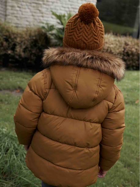 Cable-Knit Beanie + Snood + Mittens/Fingerless Mitts for Boys fir green+ochre 