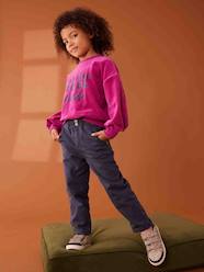 Girls-Paperbag-Style Trousers with Polar Fleece Lining for Girls