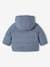 Padded Jacket with Removable Lined Hood for Babies grey blue 