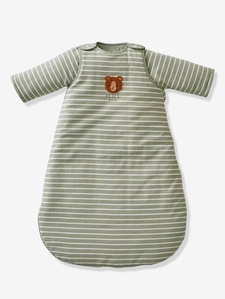 Baby Sleep Bag, Long Sleeves, Forest Buddy Dark Blue+striped green 