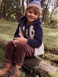 Boys-Cardigans, Jumpers & Sweatshirts-Sherpa Jacket with Zip & Hood for Boys