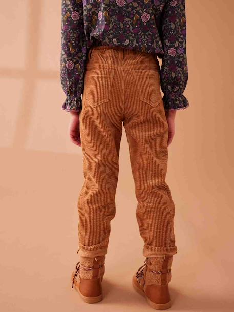 MorphologiK Mom Fit Corduroy Trousers for Girls, NARROW Hip camel 