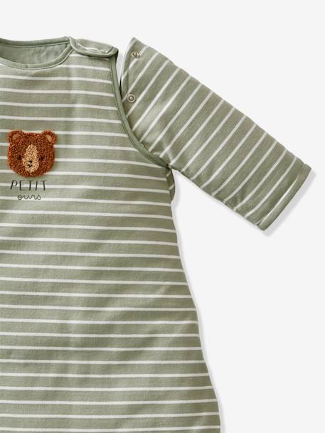 Baby Sleep Bag, Long Sleeves, Forest Buddy Dark Blue+striped green 