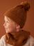 Cable-Knit Beanie + Snood + Mittens/Fingerless Mitts for Boys fir green+ochre 