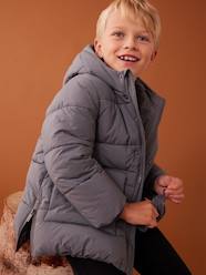 Boys-Coats & Jackets-Padded Jackets-Padded Coat with Hood & Sherpa Lining for Boys