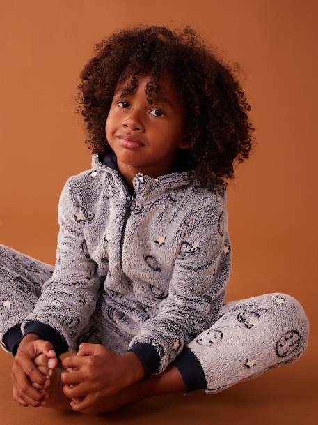 Space Glow-In-The-Dark Onesie Pyjamas, for Boys navy blue 