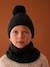 Cable-Knit Beanie + Snood + Mittens/Fingerless Mitts for Boys fir green+ochre 