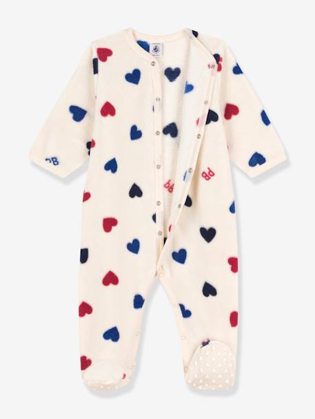 Polar Fleece Onesie for Babies, PETIT BATEAU printed beige 