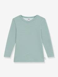 Boys-Tops-T-Shirts-Long Sleeve Top in Wool & Cotton, PETIT BATEAU