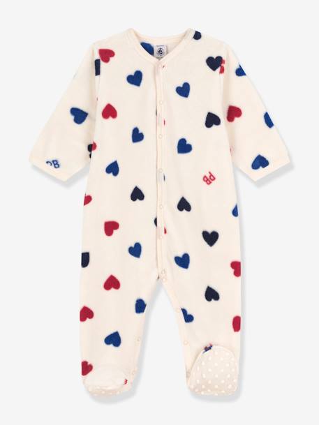 Polar Fleece Onesie for Babies, PETIT BATEAU printed beige 