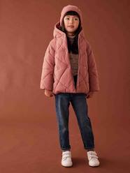 Girls-Padded Coat with Hood & Sherpa Lining for Girls