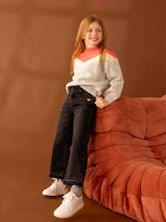 Girls-Jeans-Wide-Leg Jeans, Frayed Hems, for Girls