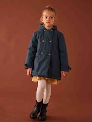 Hooded Parka in Chic Peachskin Effect Fabric for Girls