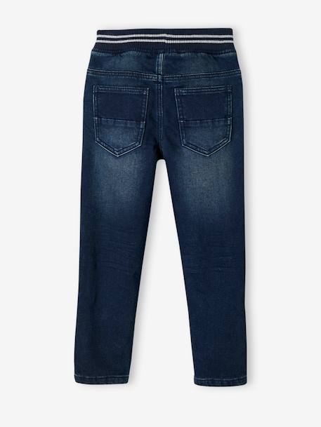 Trousers in Denim-Effect Fleece, Warm Interior brut denim+Denim Blue 