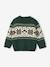 Christmas Special Jacquard Knit Jumper for Babies, Family Capsule Collection fir green+red 