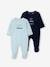 Pack of 2 Velour Sleepsuits for Babies, BASICS night blue 