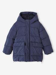 Boys-Padded Coat with Hood & Sherpa Lining for Boys