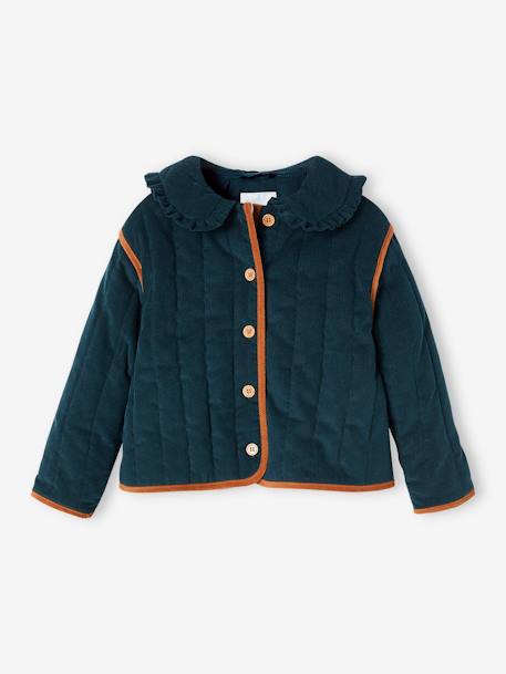 Quilted Corduroy Jacket for Girls fir green 