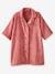 Shirt-Like Bathrobe for Children dusky pink+fir green 