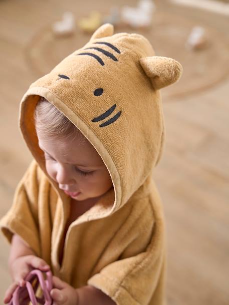 Bathing Poncho for Babies, Animal apricot+beige+ochre 