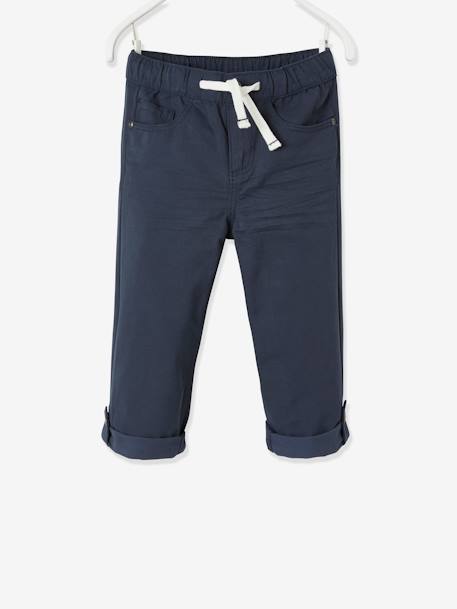 Indestructible Trousers for Boys, Convert into Cropped Trousers Blue+GREEN MEDIUM SOLID WITH DESIG 