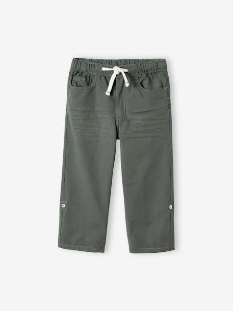 Indestructible Trousers for Boys, Convert into Cropped Trousers Blue+GREEN MEDIUM SOLID WITH DESIG 